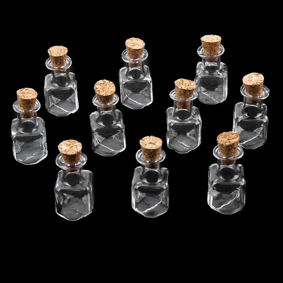 SKISUNO 10Pcs Small Glass Containers With Cork Wishing Bottles For Adults Craft Enthusiasts Home Decor