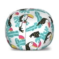 thumbnail image 1 of Toucan Storage Toy Bag Chair, Tropical Birds Sitting on Jungle Forest Trees Cartoon Exotic Fantasy, Stuffed Animal Organizer Washable Bag, Large Size, Turquoise and Multicolor, by Ambesonne, 1 of 3