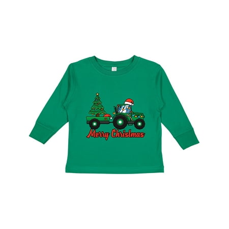 

Inktastic Christmas Tractor Gift Toddler Boy or Toddler Girl Long Sleeve T-Shirt