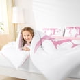 thumbnail image 3 of Erosebridal Girls Pink Bow Queen Comforter Set, F Letter Bedding Comforter Set, Princess Style Bedroom Decor, Pink Reversible 3-Piece, 1 Comforter and 2 Pillowcases, 3 of 6