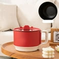 thumbnail image 4 of 1.5L Multi-functional Electric Cooker, Non-stick Coated Electric Pan With Phone Holder, Mini Ramen Cooker With Over-Heating Protection For Cooking Various Dishes white (black liner) folding pot, 4 of 5