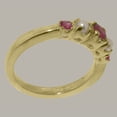 thumbnail image 3 of LBG British Made 10k Yellow Gold Natural Pink Tourmaline & Cultured Pearl Womens band Ring - 33 size options - Size 6, 3 of 6