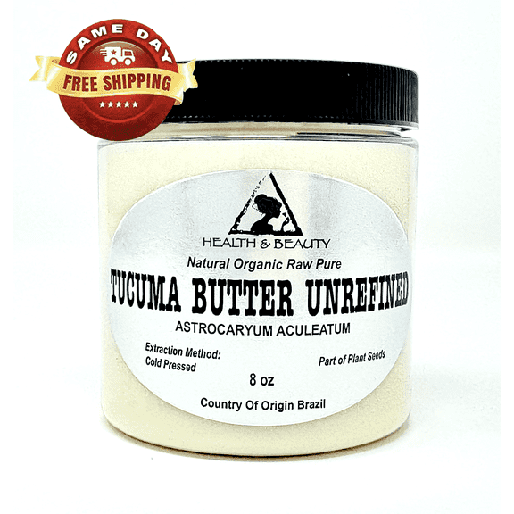 Tucuma Butter Unrefined Organic Extra Virgin Natural Raw 100% Pure 8 oz