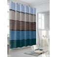 thumbnail image 3 of Fsddascl Blue Brown Grey Shower Curtain Set - Long 72" x 84" Washable Bathtub Curtain with 12 Hooks, Vintage Stripe Farmhouse Wood Grain Waterproof Fabric Stall Shower Curtains for Bathroom/Bathtub, 3 of 6