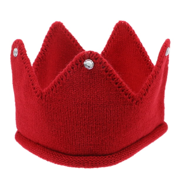 KAKOWELY Gorro de corona de punto, gorro de corona para bebé, gorro de corona de cumpleaños, gorro de corona de fiesta, gorro de corona decorativo.