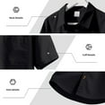 thumbnail image 6 of Handshe Men's Summer Solid Color Short Sleeved Lapel Button Cardigan Pocket Fashionable Blouse Shirt, 6 of 9