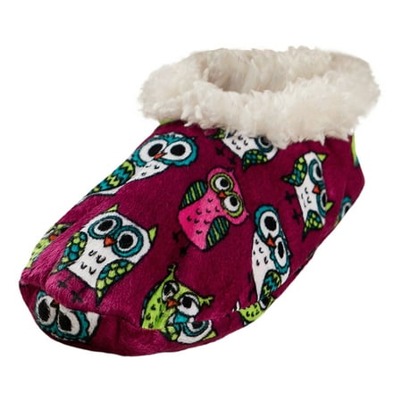 

Fuzzy Slippers Women Brown Rose Red Owl Round Mouth Shoes Non Slip Sole Home Shoes Soft Sole Floor Socks Autumn And Winter Cartoon Home Shoes