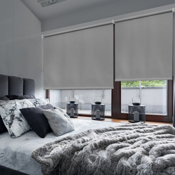 Persiana Enrollable Blackout Roll-up Gris 160cmx180cm Stor Planet RE