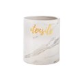 thumbnail image 1 of Collection de Tendances Urbaines 10973 Pot d'Ustensile Rond en Céramique avec Écriture Cursive & Croquis Abstrait Design&44; Blanc Mat, 1 of 1