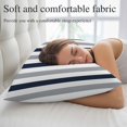 thumbnail image 5 of Navy Blue Gray Striped Small Pillow Covers, Farmhouse Stripe Art Soft Breathable Throw Pillow Cases with Invisible Zipper, Decorative Pillowcase Pillows Protectors for Sofa Bed Chair 12"x20", 5 of 9