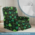thumbnail image 4 of Renewold Recliner Slipcover Anti-Slip Extra Large Recliner Cover 4 Pieces Universal Lazy Boy Recliner Chair Cover with Side Pocket for St. Patrick's Day Decor, Green Shamrock Heart, 4 of 8