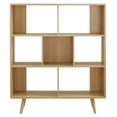 thumbnail image 4 of Modway Transmit 7-Shelf Wood Bookcase with Splayed Dowel Legs in Oak, 4 of 9