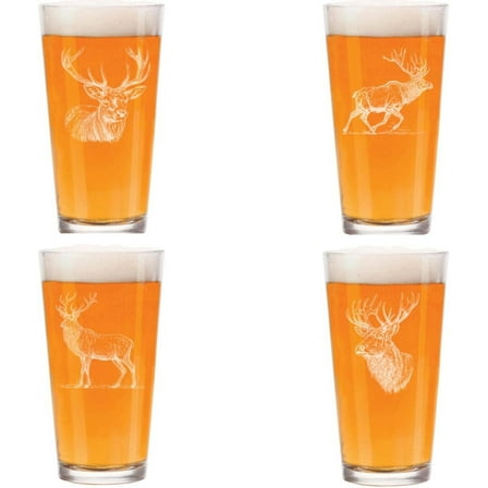 16 oz Beer Pint Glass Gift Set Of 4 Elk Collection