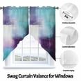 thumbnail image 3 of Purple Teal Swag Valances for Windows 2 Pack Mottled Graffiti Color Block Abstract Geometric Swag Kitchen Curtains 45 Inches Long Rod Pocket Short Window Treatment for Kitchen Bathroom 36"x45", 3 of 8