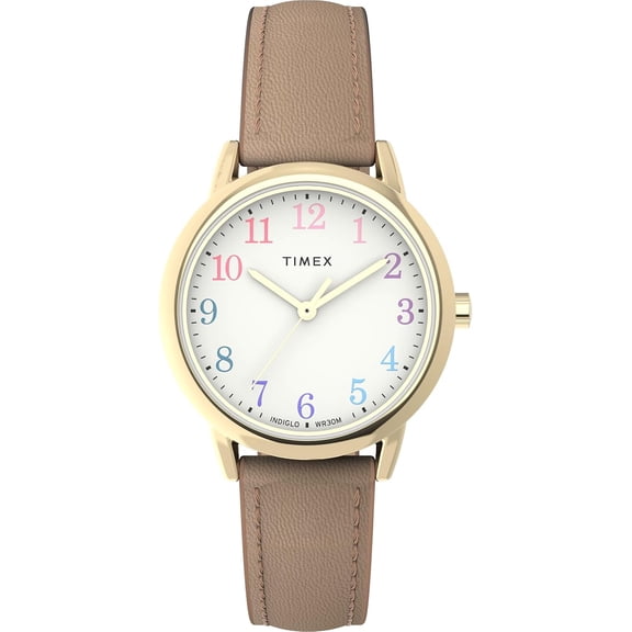 Timex Easy Reader Gold-Tone/Sustainable Beige Strap Ladies Watch