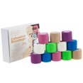 thumbnail image 1 of MEDca Self Adherent Cohesive Wrap Bandages 2 Inches X 5 Yards 12 Count with Strong Elastic and Colorful First Aid Tape for Sprain Swelling and Soreness, FDA Approved (Rainbow Color), 1 of 1