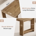 thumbnail image 4 of Tribesigns Farmhouse Computer Desk, 86.6 Inch Extra Long Desk for 2 Person, Rectangular Computer Desk for Home, Office, Living Room, Oak, 4 of 9