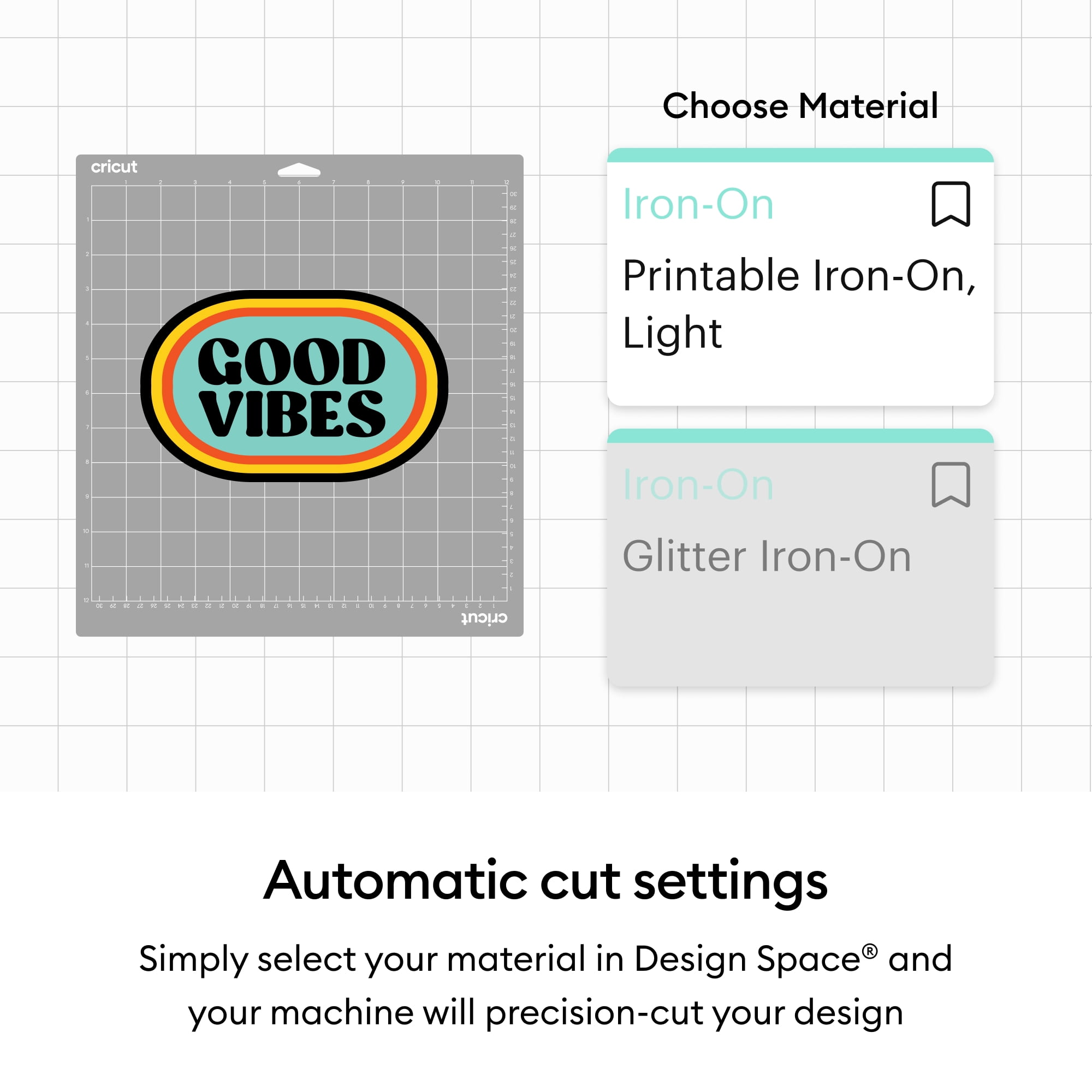 Cricut Printable Iron-On™ Vinyl For Light Fabrics 8.5x11 (20), 8.5" x 11", White