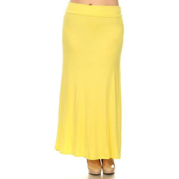 skal Uden for mental Plus Size Women's Trendy Style Solid Maxi Skirt - Walmart.com