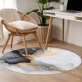 thumbnail image 5 of 3.3ft Round Rug, Grey White Marble Non-Skid Rubber Backing Large Area Rugs - Living Room Bedroom Home Office, Ink Painting Modern Abstract Indoor Floor Mat Carpets Washable Rug, 5 of 9