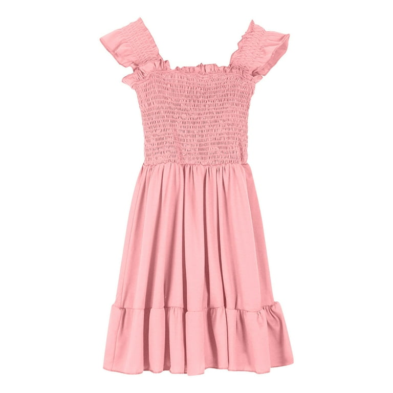 YUNLIUU Teen Girl Dress Casual Swing Sundress Pink Dress for Girls Birthday Dresses Baby Girl Clothes 13-14 Years, Infant Girl's