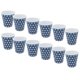 thumbnail image 2 of Juego de 12 vasos de leche de melamina antiescaldamiento con diseño de puntos azules para el hogar y el restaurante., 2 of 14