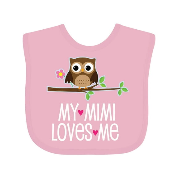 Inktastic Mimi Loves Me Girls Owl Girls Baby Bib