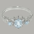 thumbnail image 6 of LBG British Made 18k White Gold Natural Aquamarine Womens Statement Ring - 33 size options - Size 6.75, 6 of 9