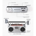 thumbnail image 3 of Riptunes Boombox Radio Cassette Player Grabador, Radio AM/FM -SW1/SW2, Transmisión Inalámbrica, Ranuras USB/Micro SD, Entrada Auxiliar, Conector para Auriculares, Convertir Casetes a USB/SD, Estilo Re, 3 of 5