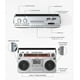 thumbnail image 3 of Riptunes Boombox Radio Cassette Player Grabador, Radio AM/FM -SW1/SW2, Transmisión Inalámbrica, Ranuras USB/Micro SD, Entrada Auxiliar, Conector para Auriculares, Convertir Casetes a USB/SD, Estilo Re, 3 of 5
