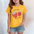 thumbnail image 2 of Akiihool T-Shirts Mignons pour Adolescentes T-Shirts à Manches à Volants pour Filles T-Shirts d'Été à Manches Courtes Décontractés Mignons à Col Rond Hauts Tees (Jaune, 2-3 Ans), 2 of 4