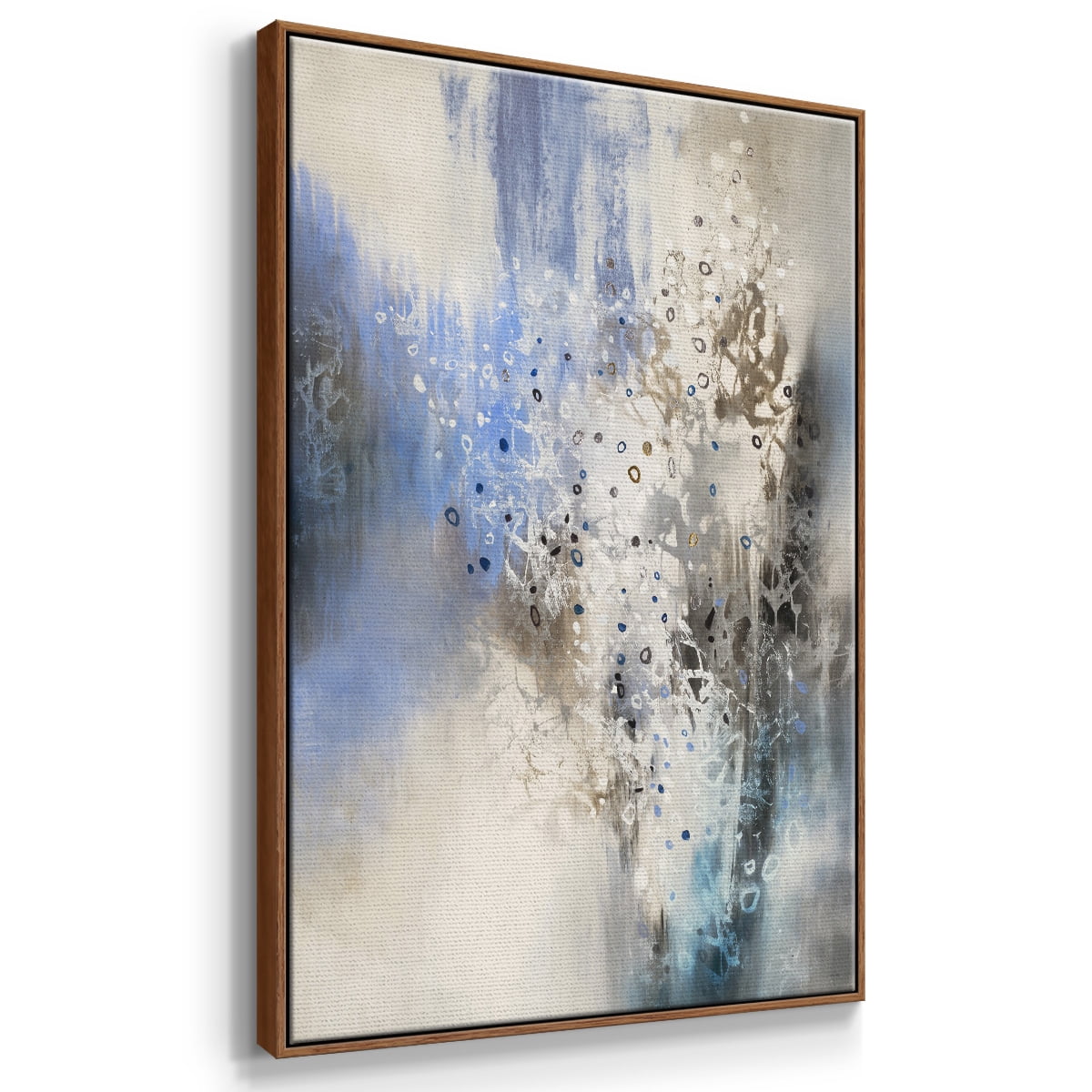 Glacier Stones Framed Premium Gallery Wrapped Canvas - Ready to Hang - 27 x 41 - Walnut Floating Frame