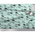 thumbnail image 2 of Soimoi Green Rayon Fabric Bear & Text Decor Fabric Printed Yard 42 Inch Wide, 2 of 3