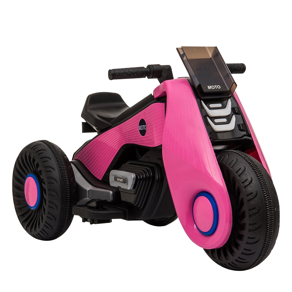 Children Electric Motorcycle 3 Wheels Double Drive Car for Kids Battery