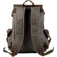 thumbnail image 3 of CAILDANL Leather Backpack for Men, Waxed Canvas Shoulder Rucksack Carry-On Travel Backpack, 3 of 9