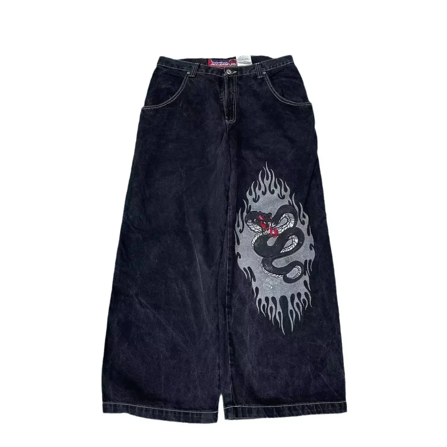 JNCO high quality Embroidered Hip Hop Y2K baggy jeans Tribal Jeans