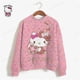 thumbnail image 3 of Camisa de HELLO KITTY para mujer, camisetas de manga larga teñidas a mano, sudaderas con capucha de otoño, sudaderas casuales holgadas, blusas, tops, 3 of 5
