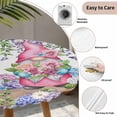 thumbnail image 3 of Blue Purple Gnomes Round Tablecloth for 45-54 Inch Tables,Fitted Table Cover with Elastic Edge,Spring Country Hydrangea Flower Leaf Waterproof Outdoor Table Cloth Protector for Patio Garden Dinner, 3 of 9
