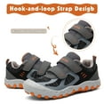 thumbnail image 5 of Mishansha Kids Sneakers Boys Girls Hiking Shoes Lightweight Velcro Tennis Shoes Toddler Running Walking Gym Gray 9 toddler, 5 of 7