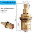 thumbnail image 4 of tooloflife 20 Teeth 1/2" Copper Ceramic Disc Valve BSP Cartridge Faucet Valve Replacement Single/Double Thread for Tap, 4 of 5