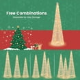 thumbnail image 5 of Costway Set of 3 Pre-lit Christmas Cone Trees Xmas Decoration with Star String & 90 Lights, 5 of 10