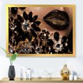 thumbnail image 3 of Designart 'Woman Lips With Golden Jewelry' Modern Framed Art Print, 3 of 4