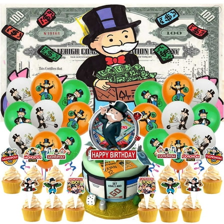 Monopoly Party Supplies Latex Balloons Decor Banner Backdrop Kit Birthday Decorations