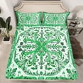 thumbnail image 2 of Feelyou Green Hippie Damask Queen Sheet Sets for Women, Retro Boho Paisley Flat Sheet, Southwestern Fashion Queen Fitted Sheet, Ultra Soft Bedroom Decor, 4pcs, 2 of 7