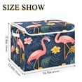 thumbnail image 5 of Yayeee Collapsible Cube Storage Bin with Lid Fabric Closet Decorative Basket with Handles, Floral Flamingo, 5 of 7