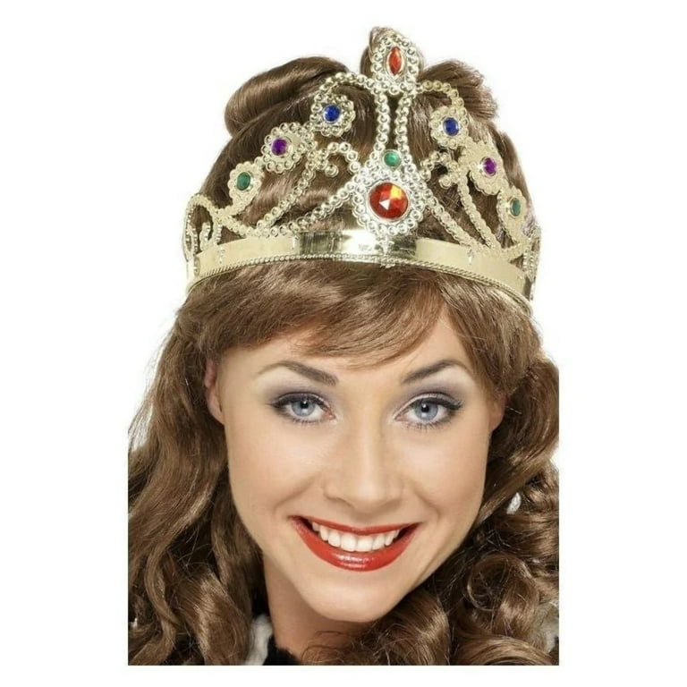 Jewelled Queens Crown Adult Gold Jewelled Queens Crown Adult Gold