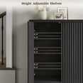 thumbnail image 4 of SICOTAS 44.9"H Black Modern Shoe Cabinet Set of 3, 60 Pairs Fluted Wood Shoe Organizer with 6 Tier and 2 Door, Tall Shoe Storage Cabinet for Enterway Hallway Corridor Living Room, 4 of 9