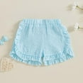 thumbnail image 2 of TAIAOJING Toddler Baby Girl Shorts Casual Summer Gingham Plaid/Seersucker Elastic Waist Ruffle Hem Shorts Bottoms Holiday 3-4Y, 2 of 7