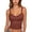 Coffee, variant on Women Ruffle Trim Cami Tops Underwire Support Bow Detail Spaghetti Strap Tank Shirts, Cropped Slim Fit Layering Blouses for Summer Party Beach Vacation