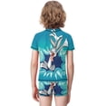 thumbnail image 3 of Looney Tunes Bugs Bunny Boys 2-Piece Swimsuit Set, Short Sleeve Rash Guard & Swim Trunks, 3 of 7